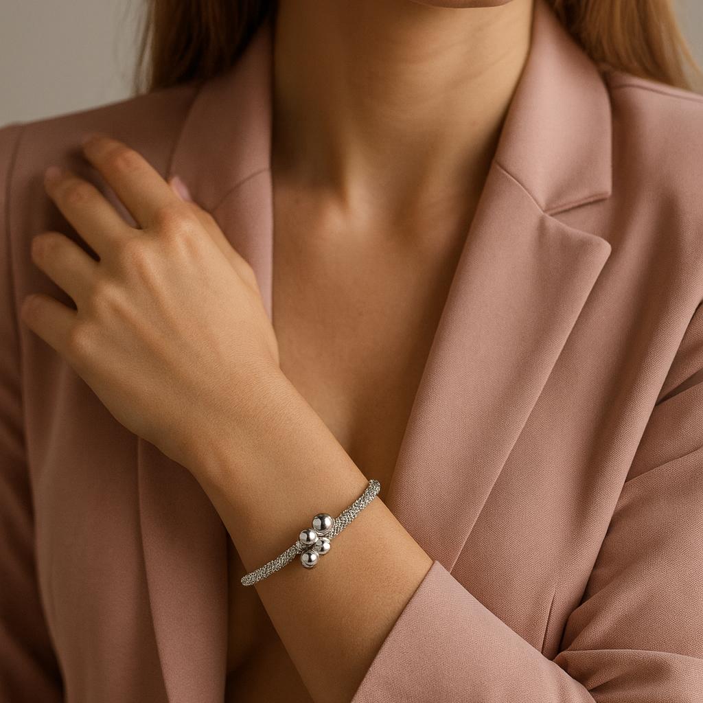Bracciale rigido maglia intrecciata tubolare