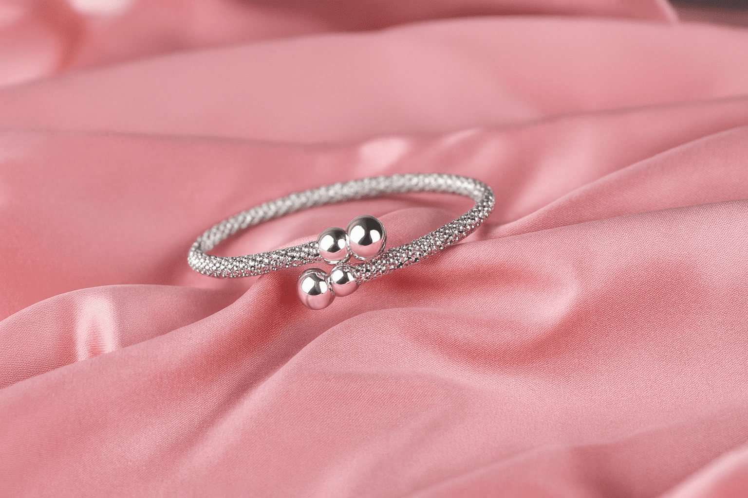 Bracciale rigido maglia intrecciata tubolare - immagine 2