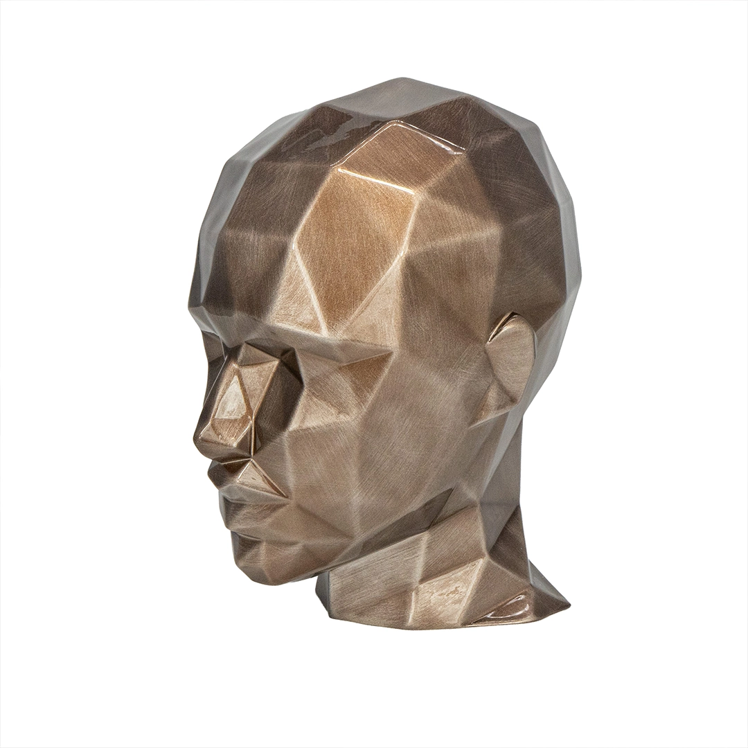 Statue design per interni scultura La Sapienza marrone stilizzata Goia Argenti